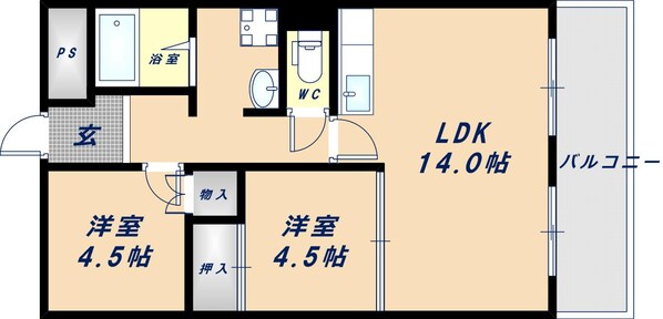 シティハイツ深江の物件間取画像